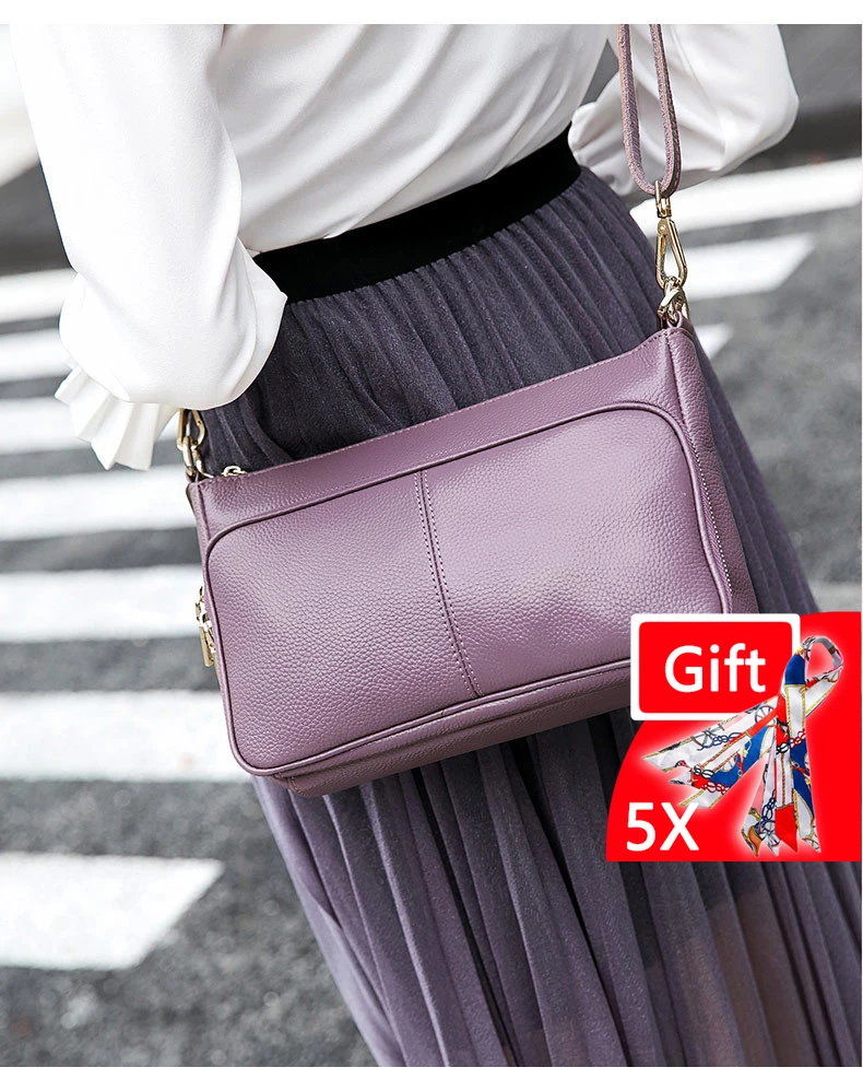 Fashion Designer Shoulder Bag Large Genuine Leather Women Crossbody Bag Versatlie Female Handbag Envelope Purses Sling Bag