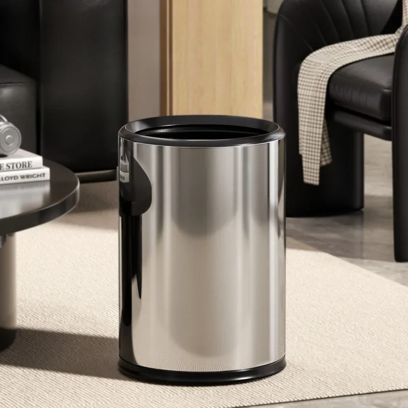 12L Stainless Steel Trash Can with Inner Bucket,Dust-Proof Metal Waste Bin,Kitchen,Bathroom,Washroom,Compost Garbage Container