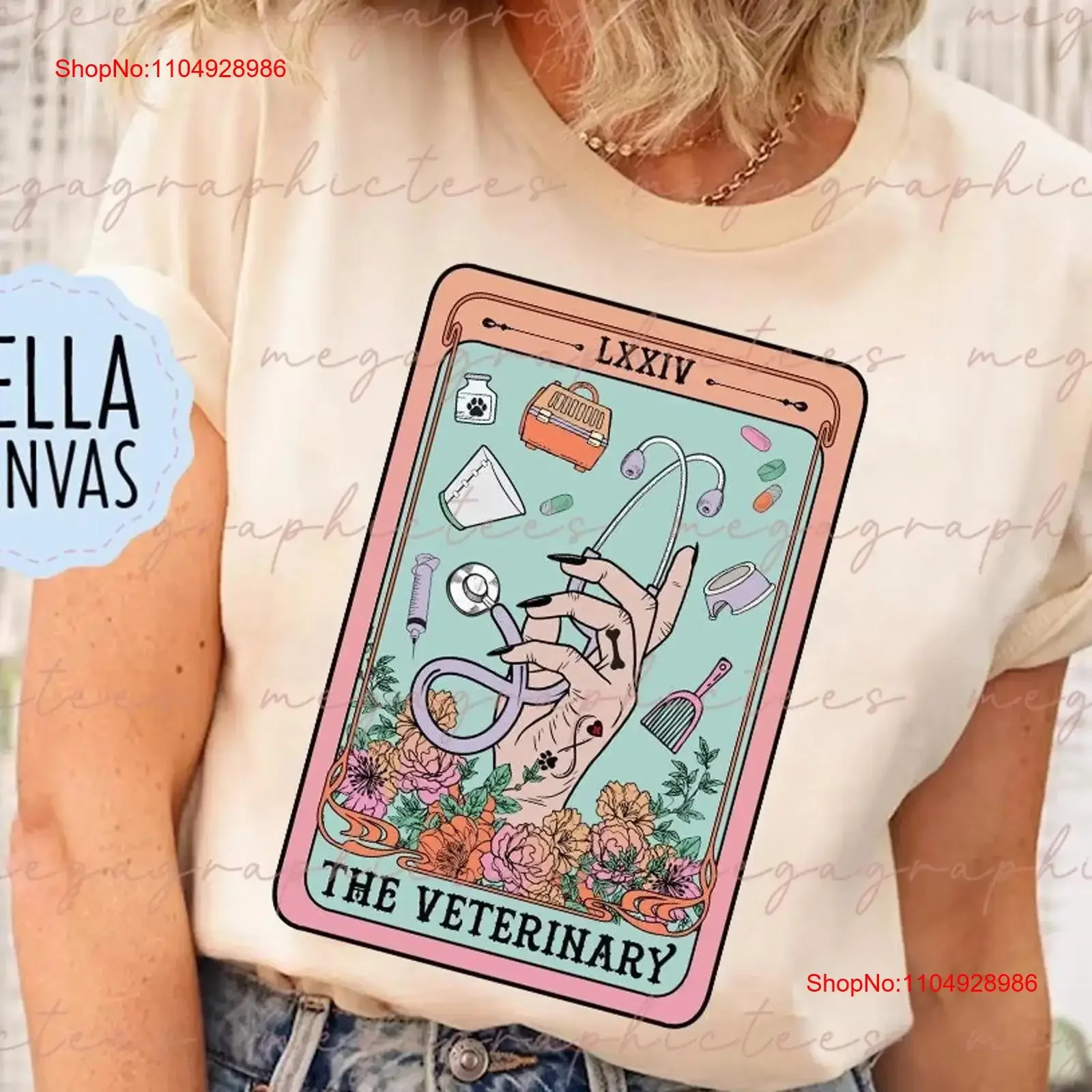 

The Veterinary Tarot Card T Shirt Vet Tech Technician Nurse s 001704 vintage Washed fashion streetwear Slightly Comfortable