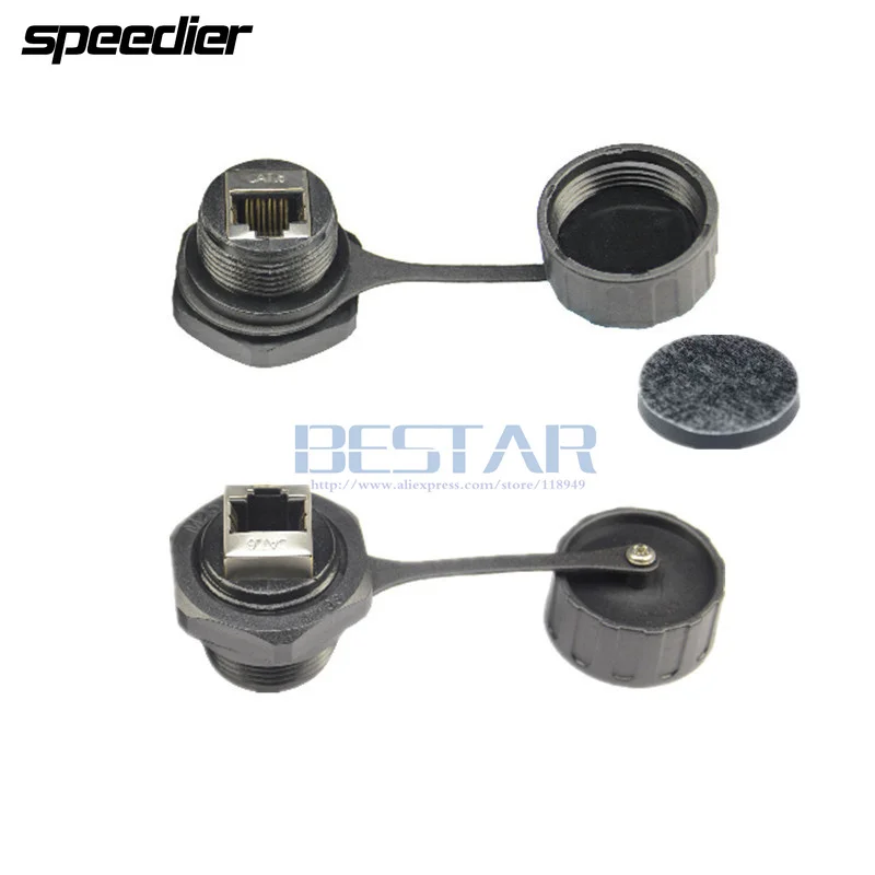 

Waterproof RJ45 connector Ethernet LAN RJ 45 CAT5 CAT 5E CAT6 CAT 6E female M25 Straight head shielding Water proof cover socket
