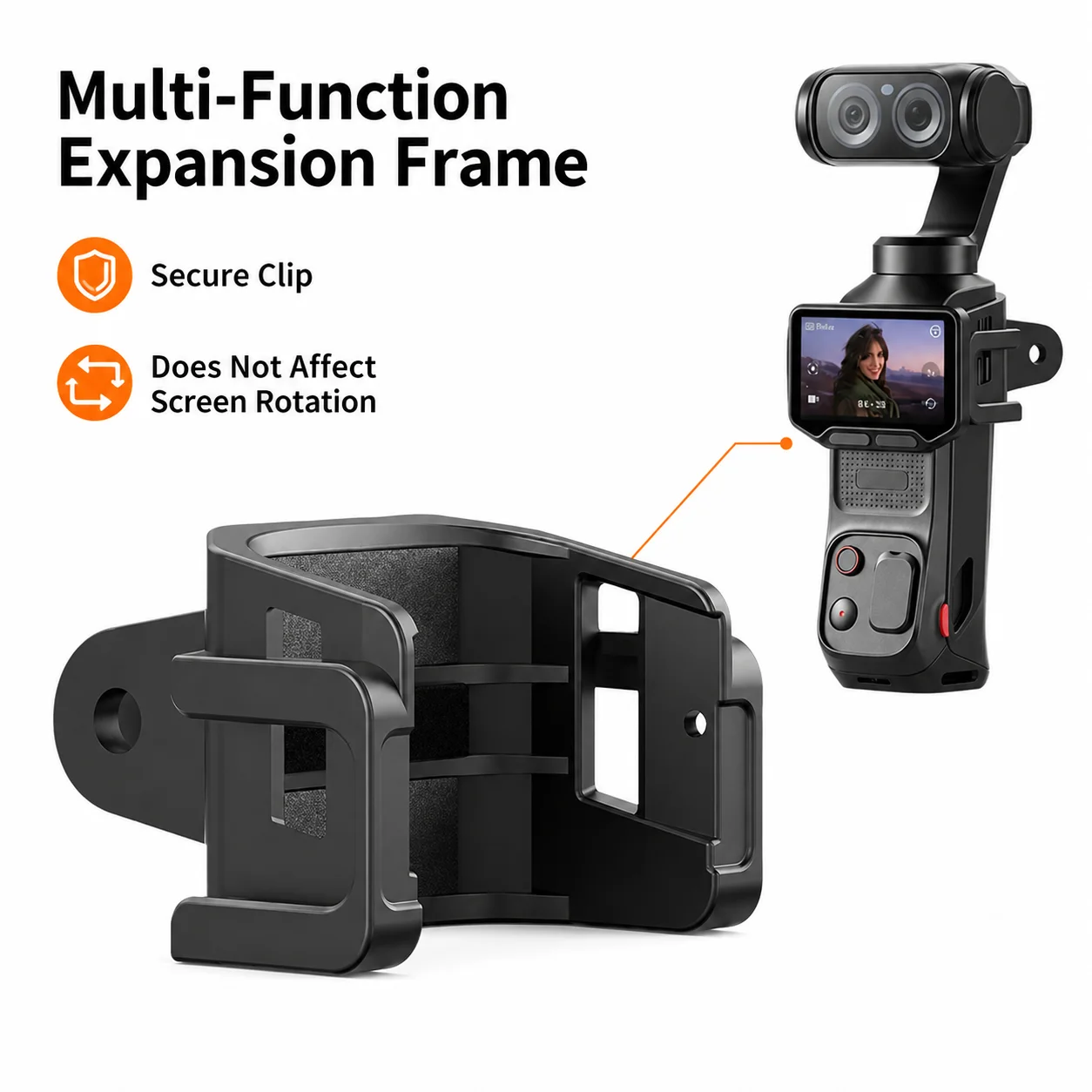 Protective Expansion Frame for Luna Ultra Action Camera Dual Cold Shoe Mount Cage Wind Noise Reduction Vlogging Accessories