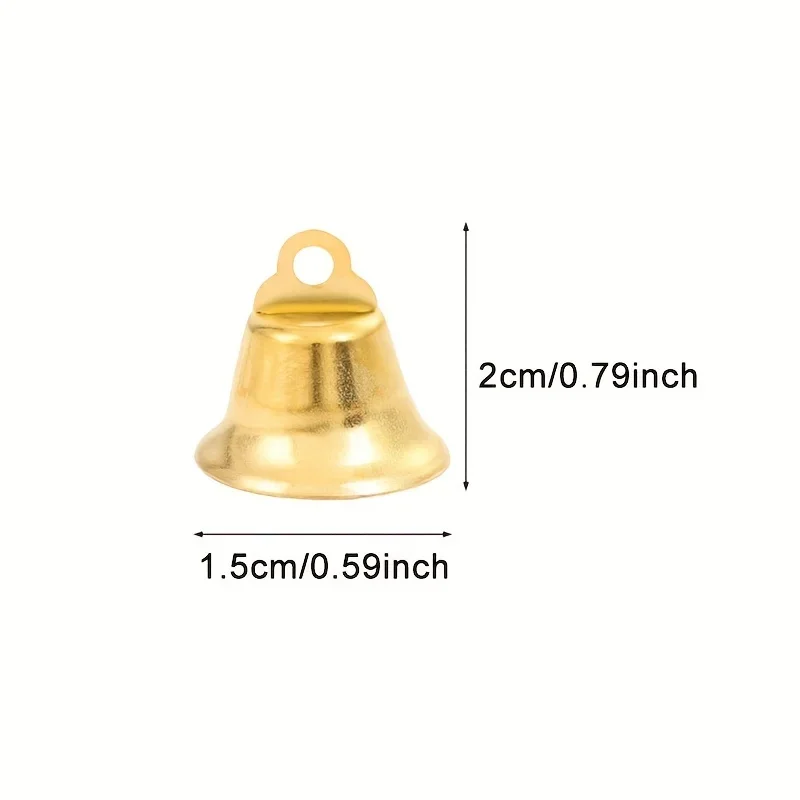 50pcs/set Christmas Tree Jingle Bell Ornament Home Christmas Decoration DIY Gold Bell Pendant Accessory Gift