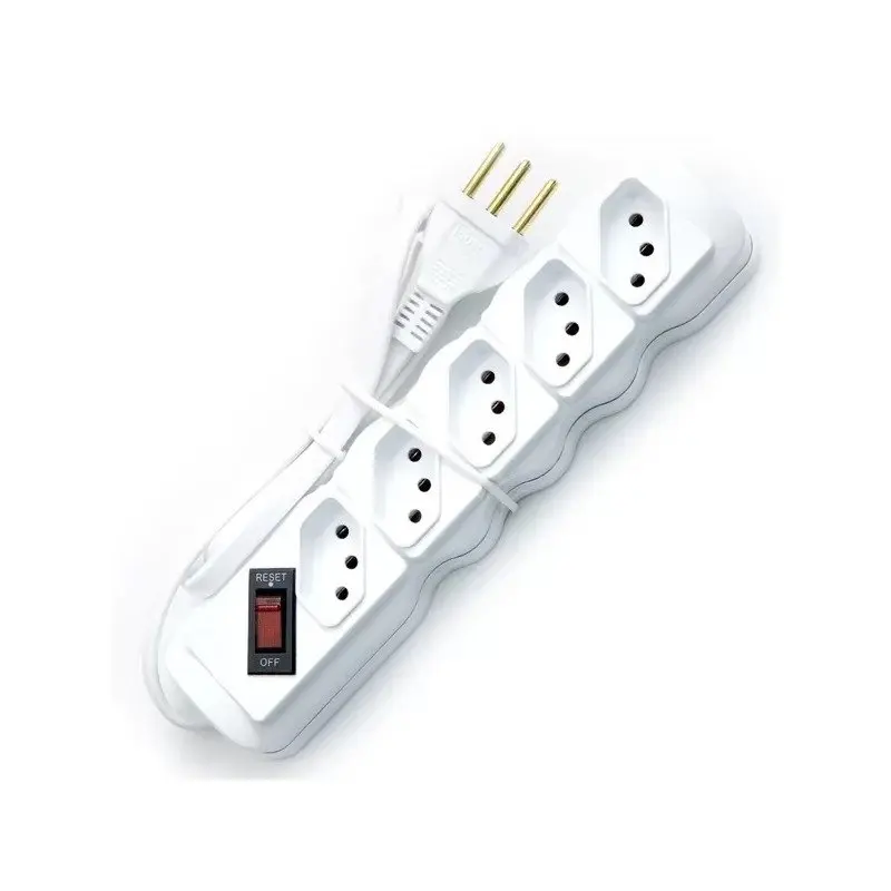 Line Filter 5 Sockets 10A Bivolt 1 Metro - Ilumi White White