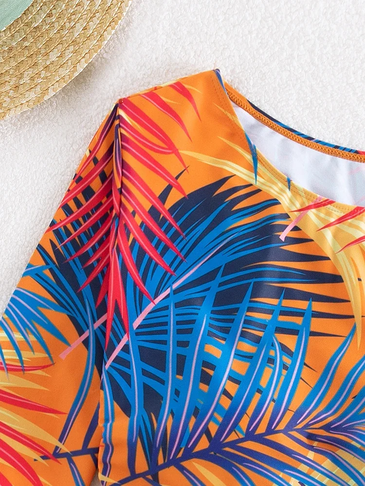 2025New conjunto de Bikinis de verano, Bikinis divididos con estampado Irregular Sexy, conjunto de 2 piezas, trajes de baño para mujer, Bikinis de cintura alta con espalda descubierta para playa