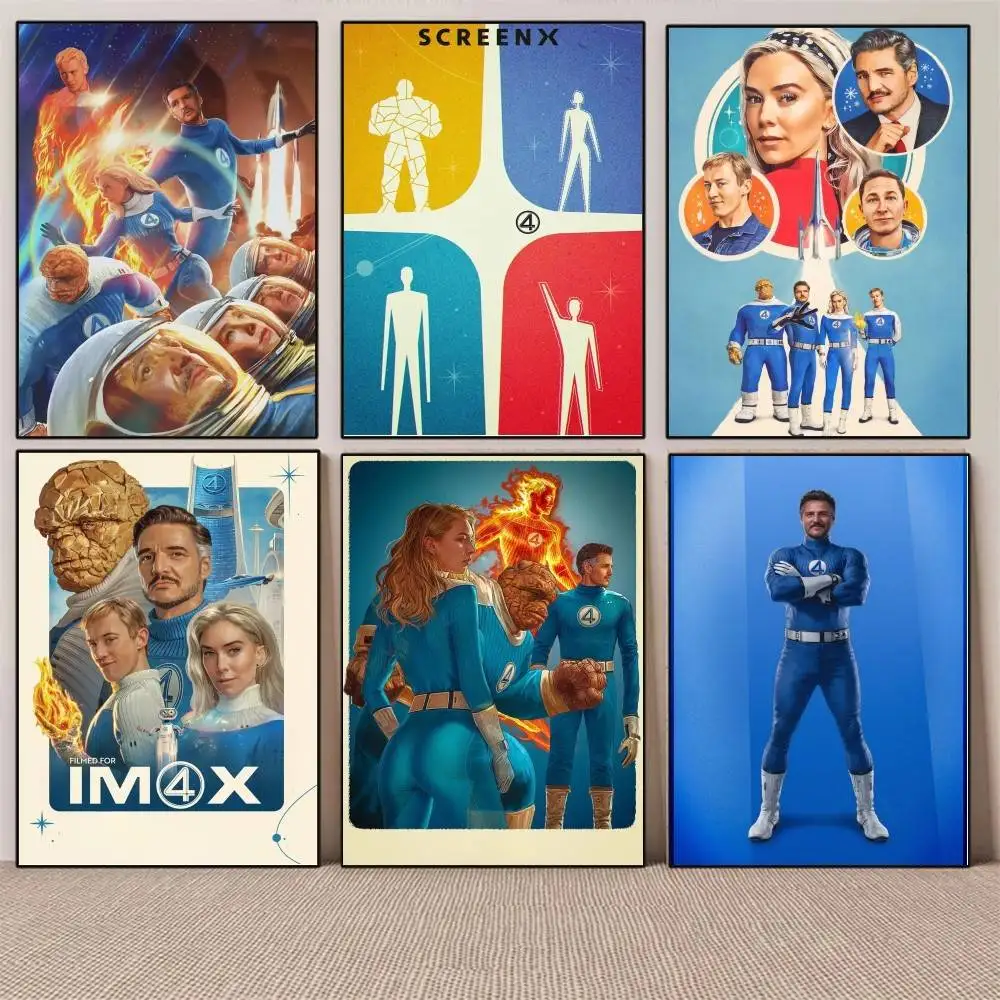1PC The Fantastic Four First Steps 2025 New Movie poster Self-adhesive Art Waterproof Paper Sticker Coffee House Room Wall Decor