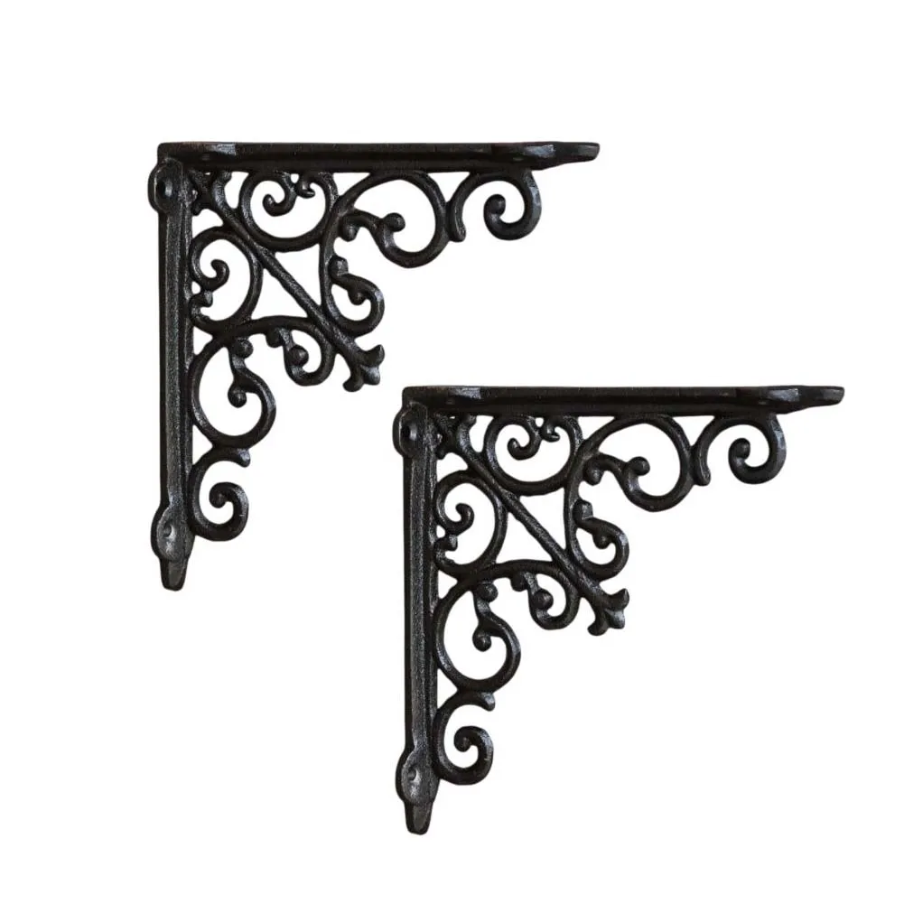 2pcs Retro Cast Iron Triangular Shelf Bracket Thickened Partition Support Frame For Home Kitchen Storage Hardware