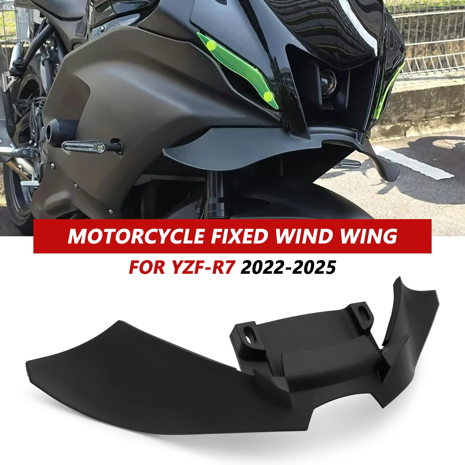 

For Yamaha YZF R7 YZF-R7 WING DOWNFORCE NAKED FRONTAL SPOILERS YZFR7 2025 2024 2023 2022 Front spoiler Lower spoiler lower lip