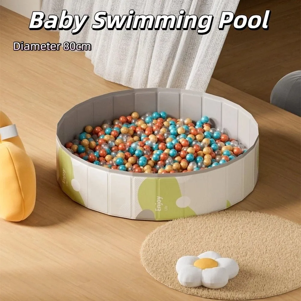 

Portable 80cm No Inflatable Swimming Pool Round Play Water Bathtub Cat Dog Water Basin PVC Foldable Swimming Pool for Boys Girls