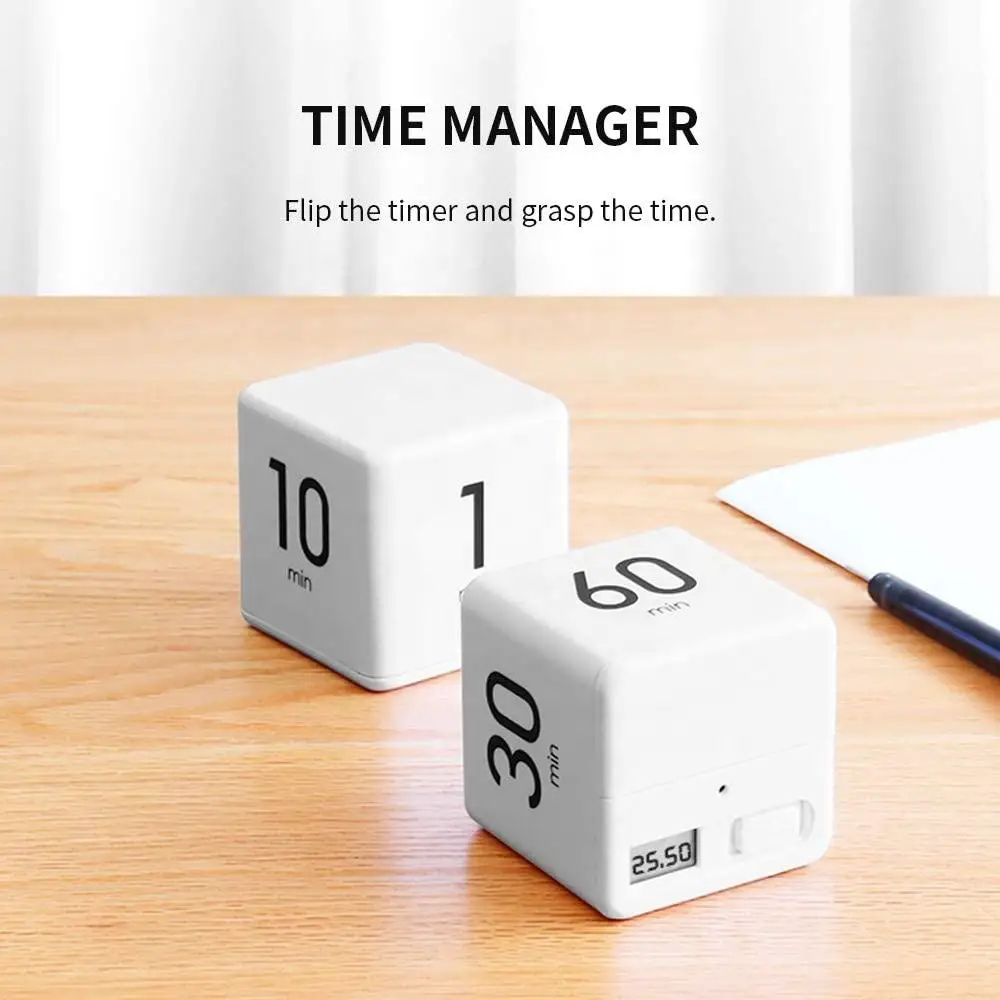 Pomodoro Cube countdown Timer Productivity Digital Study Timer for Kids Google Time Management Cooking Kitchen Flip timer