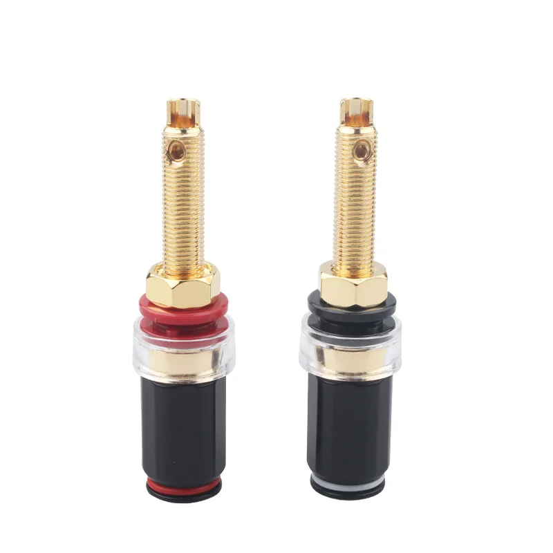 

2Pc HIFI Banana Connector Gold Plated Copper Speaker Binding Post Amplifier Audio AMP Banana Plug Female Socket Terminal