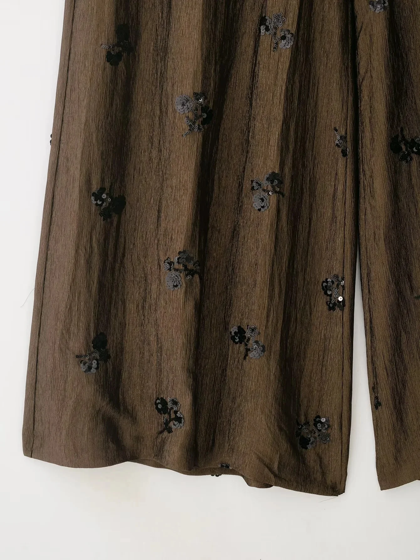 KONDALA Vintage Sexy Chic Damen-Hosenanzug Rückenfreies Pailletten-Neckholder-Top Lange Weite Hose Mode 2026 Frühling Sommer Strandanzug – Detail 16