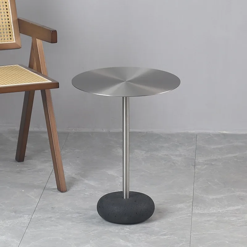 Living room black hole stone sofa side few household small coffee table modern simple small apartment about casual table