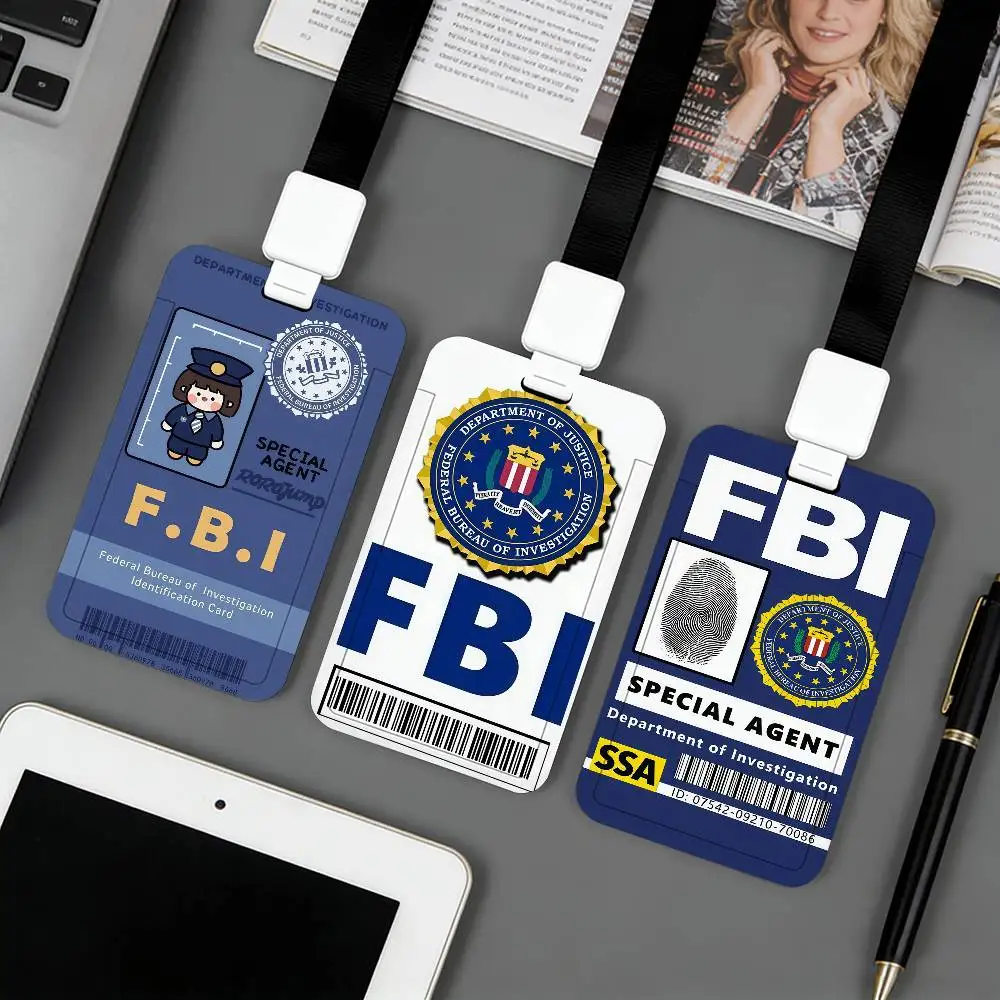 Cool F-FBI Logo Card Holder Applicable To ID Cards Bank Cards Public Transport Cards And Work Card