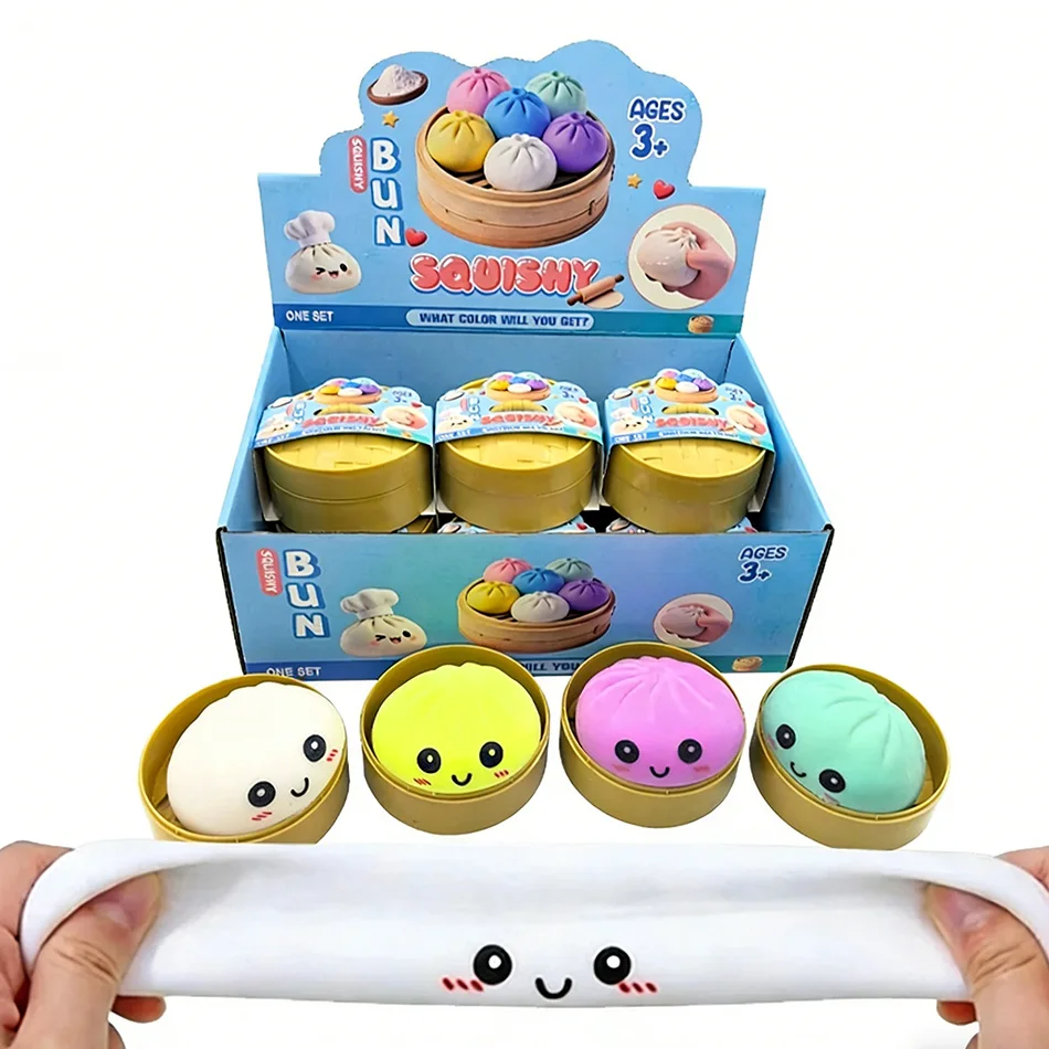 New Colorful Dumpling Squishes Stress Balls Reusable Low Rebound Decompression Toys Dough Ball Unique Home Decoration Gifts