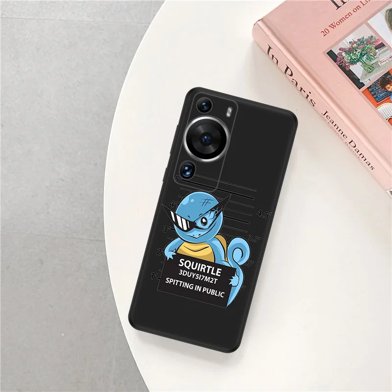 Matte Phone Case for Huawei P20 Pro P Smart P40 P30 Moto G30 G31 G200 One Fusion Pikachu Squirtle Pokemon Soft Black Case Funda image 4