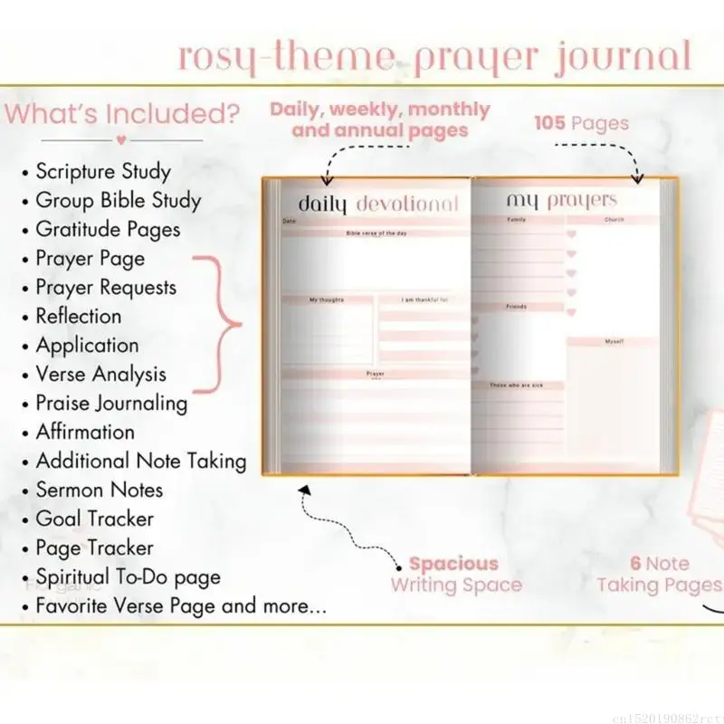 D5BB Scripture Study Notebook Prayer Journal For Daily Reflection Church Activities