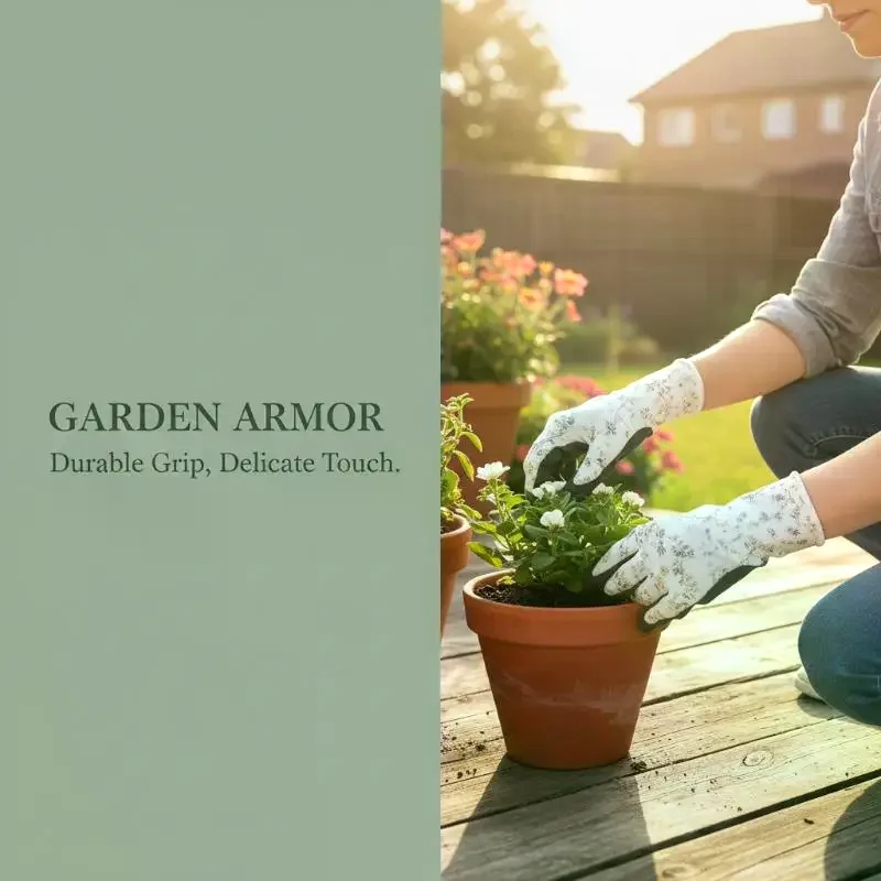2 Pairs Gardening Gloves Latex Breathable Design Puncture Resistant For Garden Work Weeding Planting Use