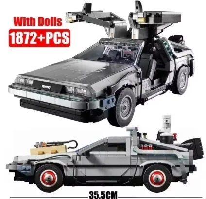 

2025 New 1872Pcs Back to the Future Time Machine Building Blocks Technical Car Bricks Construct Birthday Toys Gifts For Kid Boys
