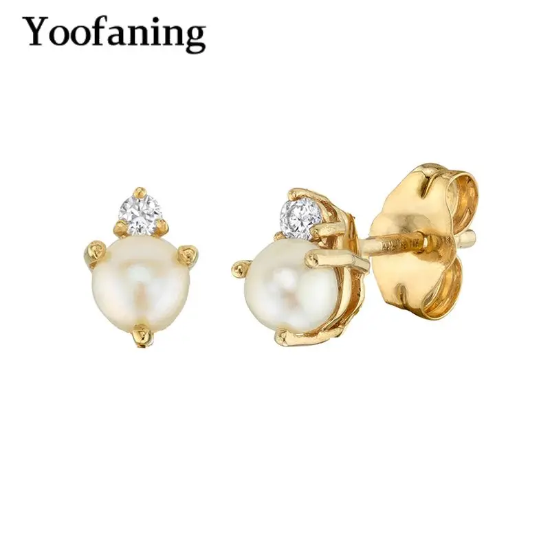 925 Sterling Silver Ear Needle Retro Classic Zircon Pearl Stud Earrings Women's Gentle and Elegant Temperament Ear Accessories