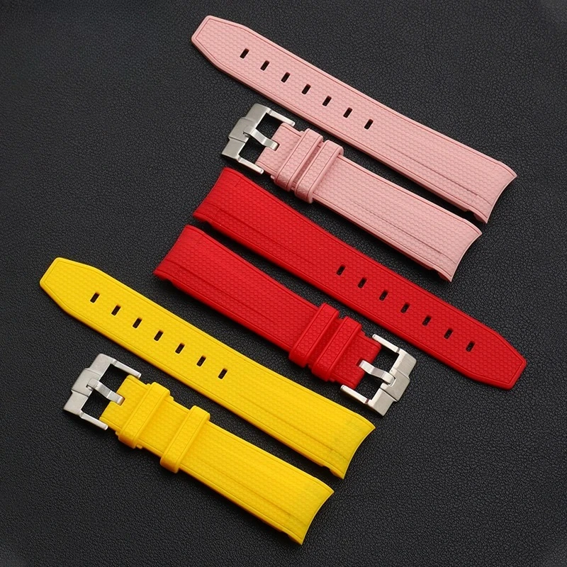 rubber Watchband For rolex Joint MoonSwatch Constellation Waterproof Sports 20mm Watch Strap Curved End Band image 4