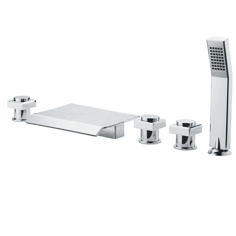 Faucet Manufacturers Bathroom Tub Mixer 5 Holes Hot And Cold Brass Faucet Waterfall With Bathtub Shower Faucet