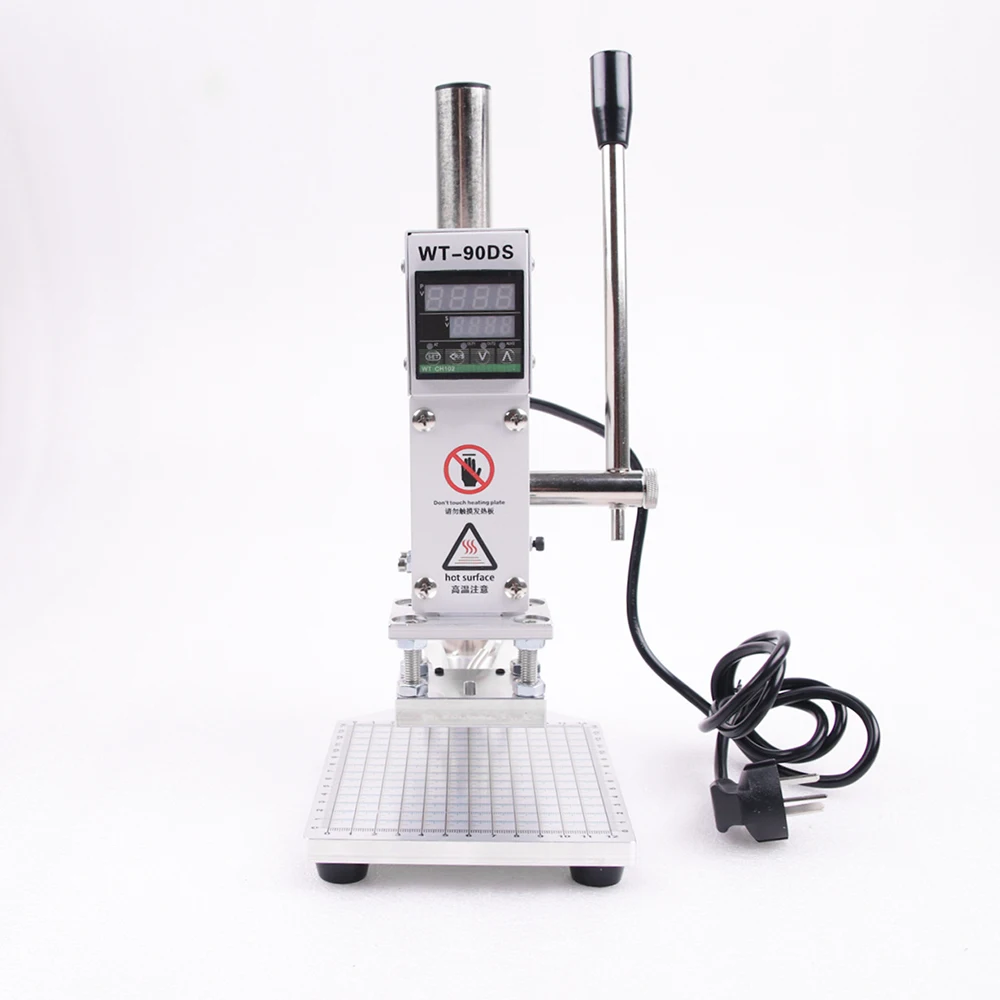 

ZJW STLFWT-90DS Leather Embossing Heat Press Machine Small Manual Digital Hot Stamping Machine for Wood PVC Paper Custom Logo St