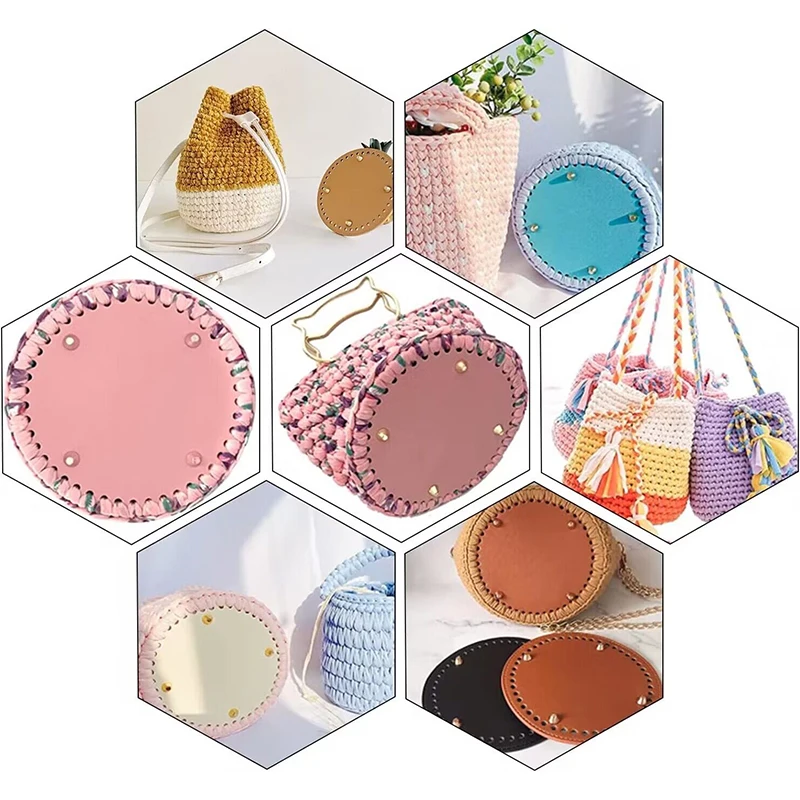 12 cm lederen tasbodems ronde PU lederen bodem voor gebreide tas DIY handgemaakte gehaakte bodem voor tasdeelaccessoires