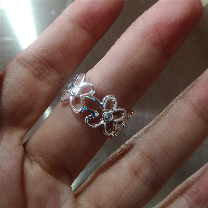 Koreanische Mode Niedlicher Herz-, Apfel-, Stern- und Geometrischer Offener Metallring für Frauen Y2K Gothic Kreativer Charm Grunge Schmuck Accessoires – Detail 7