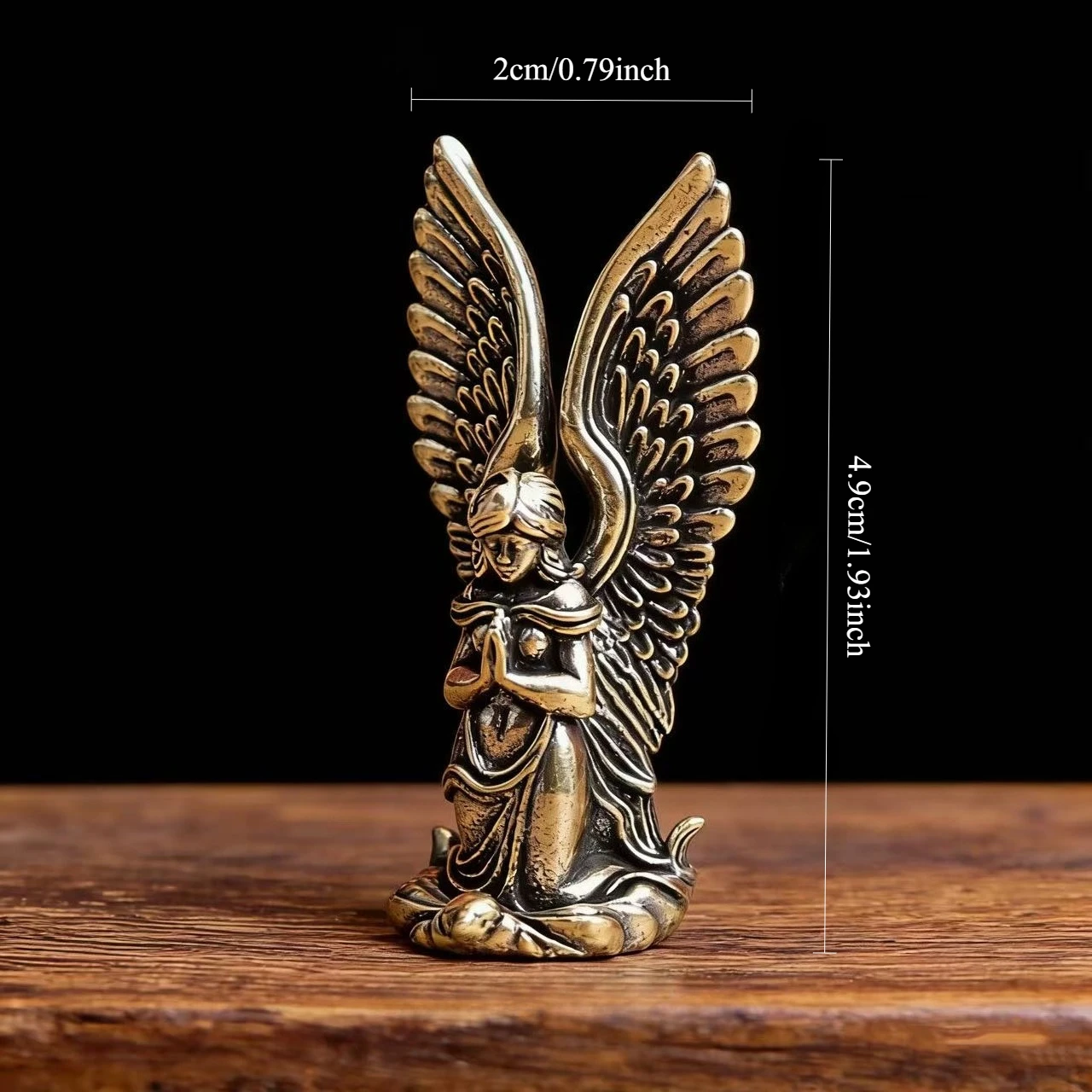 Brass Winged Angel Mini Statue, Home Decor, Tea Pet, Handcrafted Artwork, Figurine
