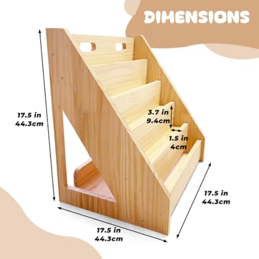 5-Tier Montessori Bookshelf - Front Facing Bookshelf with Back Storage Perfect for Toddler 's Room and Reading Nook Natural