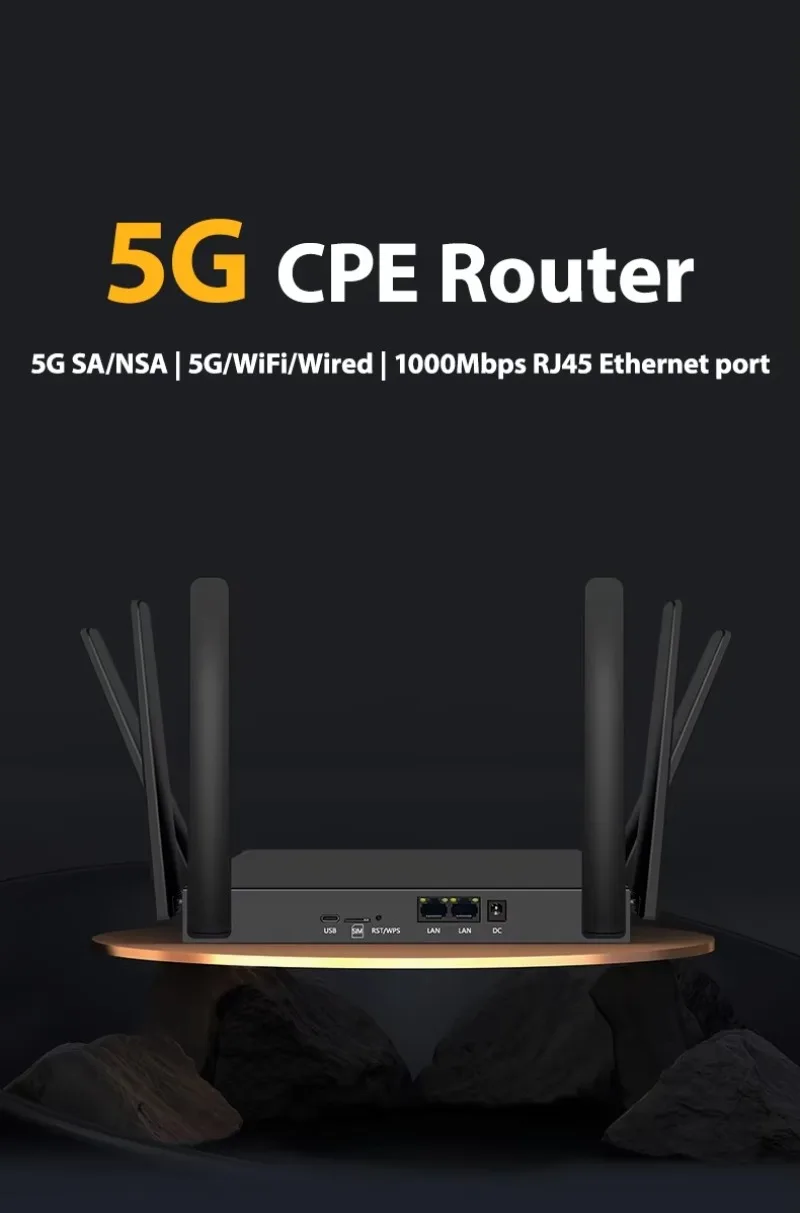 AC1200 موبايل هوت سبوت 5G CPE راوتر مع فتحة بطاقة Sim LTE 5G Wifi مودم لاسلكي VPN ووظيفة جدار الحماية WEP التشفير