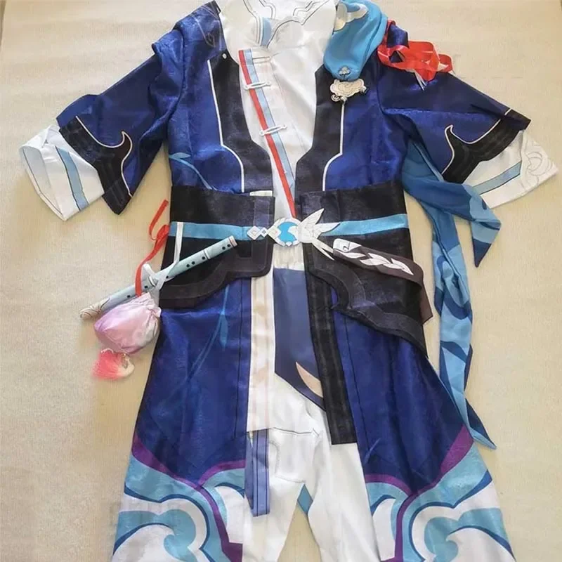 Yanqing Cosplay Costume Big Size Textured Fabric Yan Qing Cosplay Outfits with Bracelet Flute For Comic Con