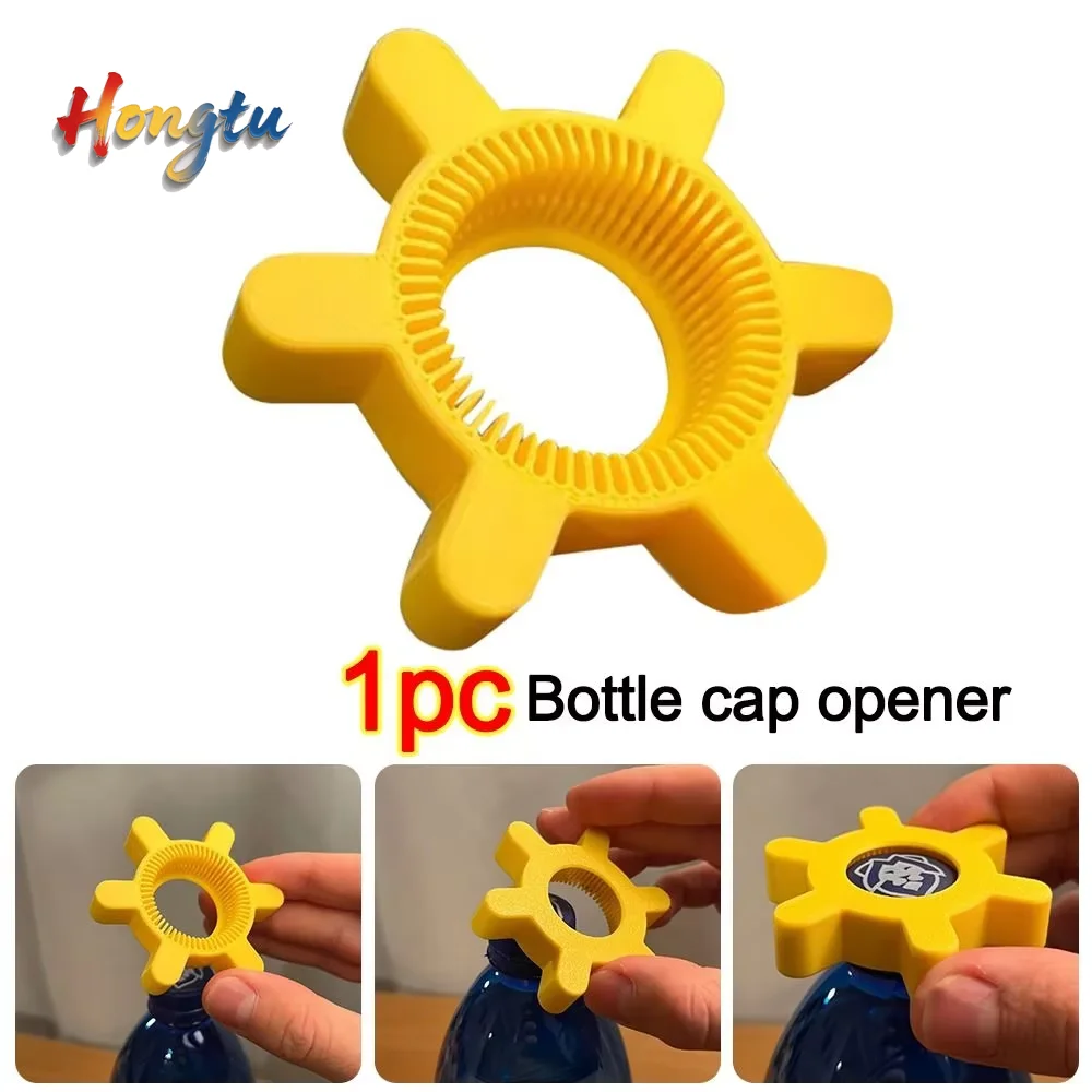

Portable Multi - function Yellow Plastic Bottle Opener | Rotary Design, Must - have Kitchen Tool