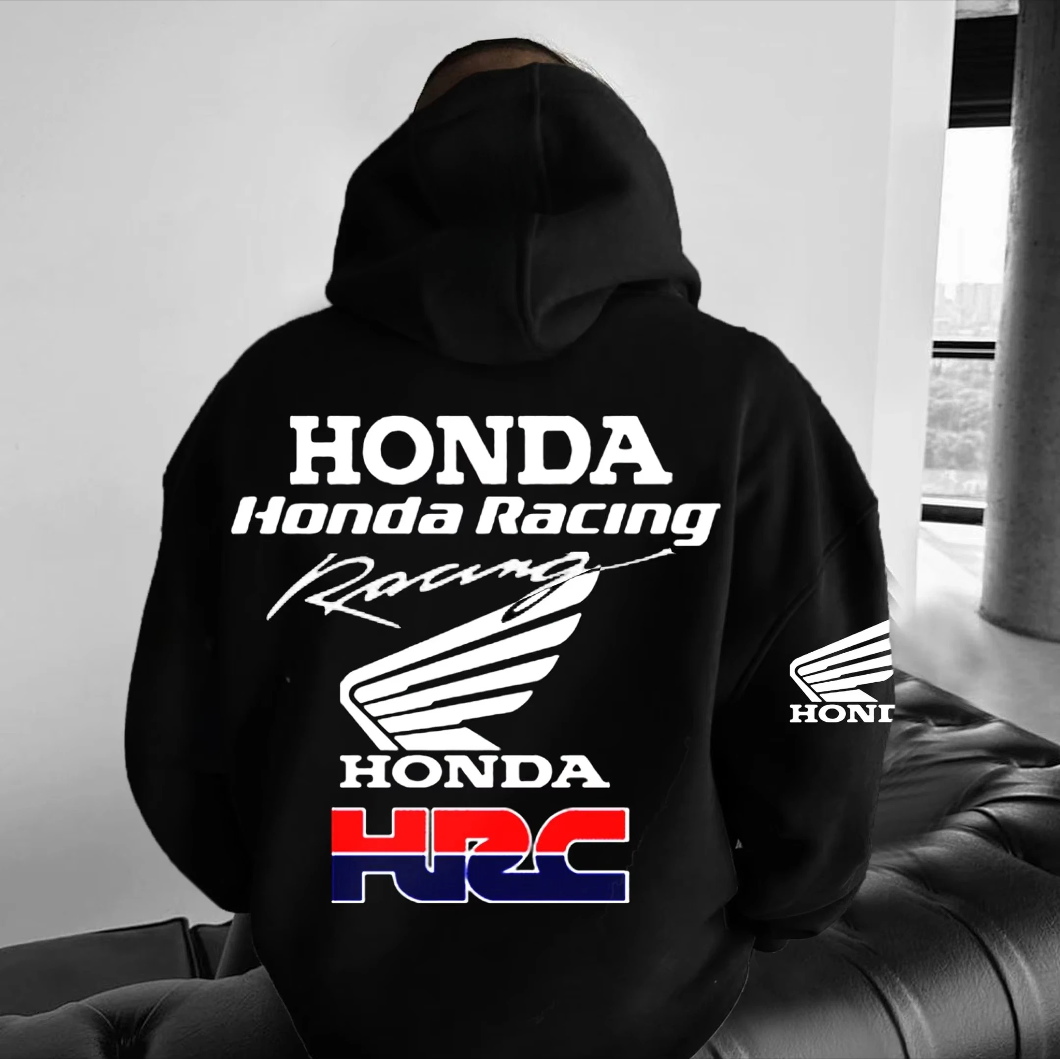 

Толстовка Honda Street, черный спортивный пуловер с принтом логотипа, толстовка с капюшоном для любителей автомобилей, свитер с капюшоном, осень-зима, нейтральный пуловер, топ