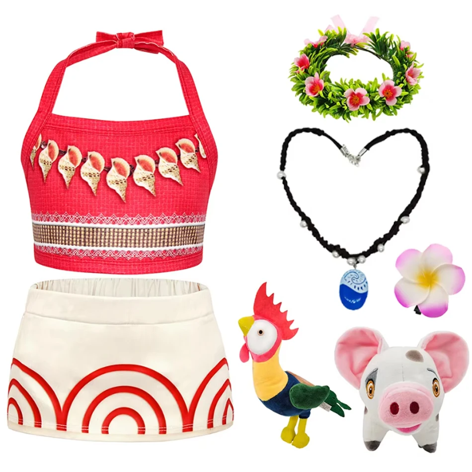 Moana sukienka dziewczynek Cosplay kostium księżniczki Anime film Vaiana karnawałowy strój na Halloween prezent urodzinowy niemowlę ubrania codzienne