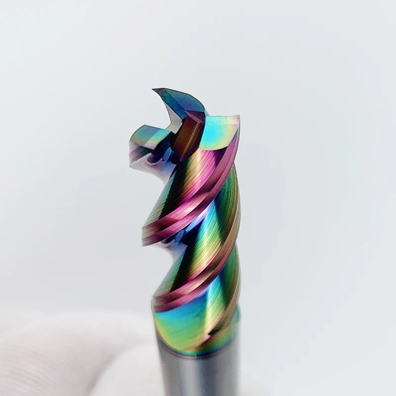 Imagem -03 - Jimmy-tungstênio Aço Flauta Fresadora Carbide End Mill Cnc Revestimento Colorido Hrc55