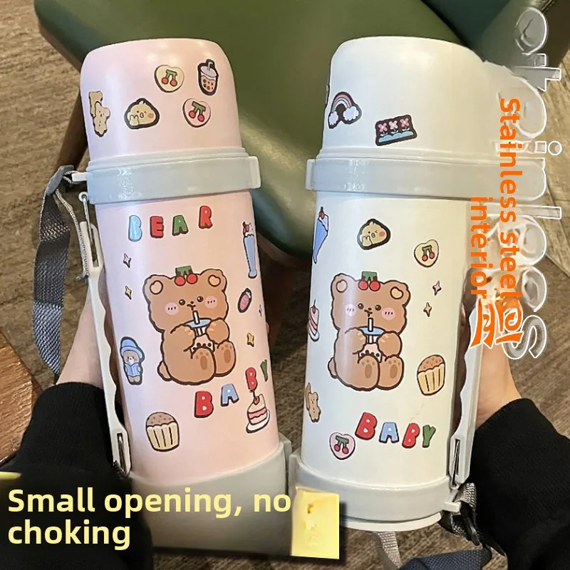 

Large Capacity 1000ml Insulated Water Bottle Portable Outdoor Student Water Jug Female High Aesthetic Value Lid Drinking Cup