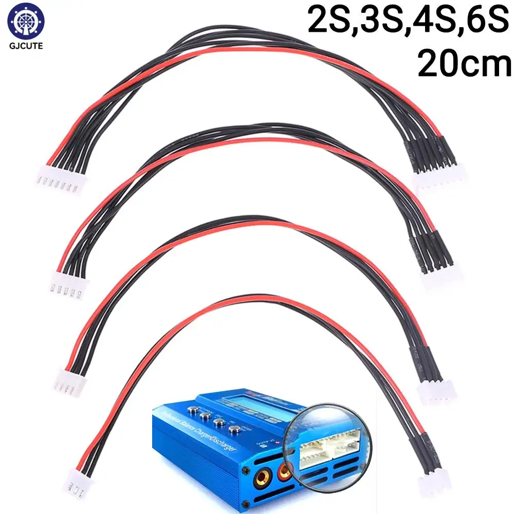 2s-6s RC LiPo Battery Charging Extended Line/Wire/Connector 20cm JST-XH Balancer Silicone Charger Cable Extension 2S 3S 4S 6S