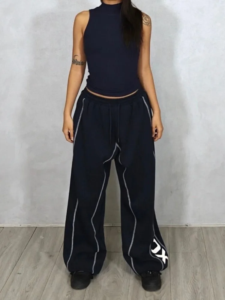 Pantalon de survêtement baggy vintage pour femme, salle de bain, salle de bain, salle de bain, salle de bain, salle de bain, salle de bain, MERCEDES U Y2K, surdimensionné, mode coréenne, pantalon de sport, style japonais, Harajuku, Hip Hop, fjku