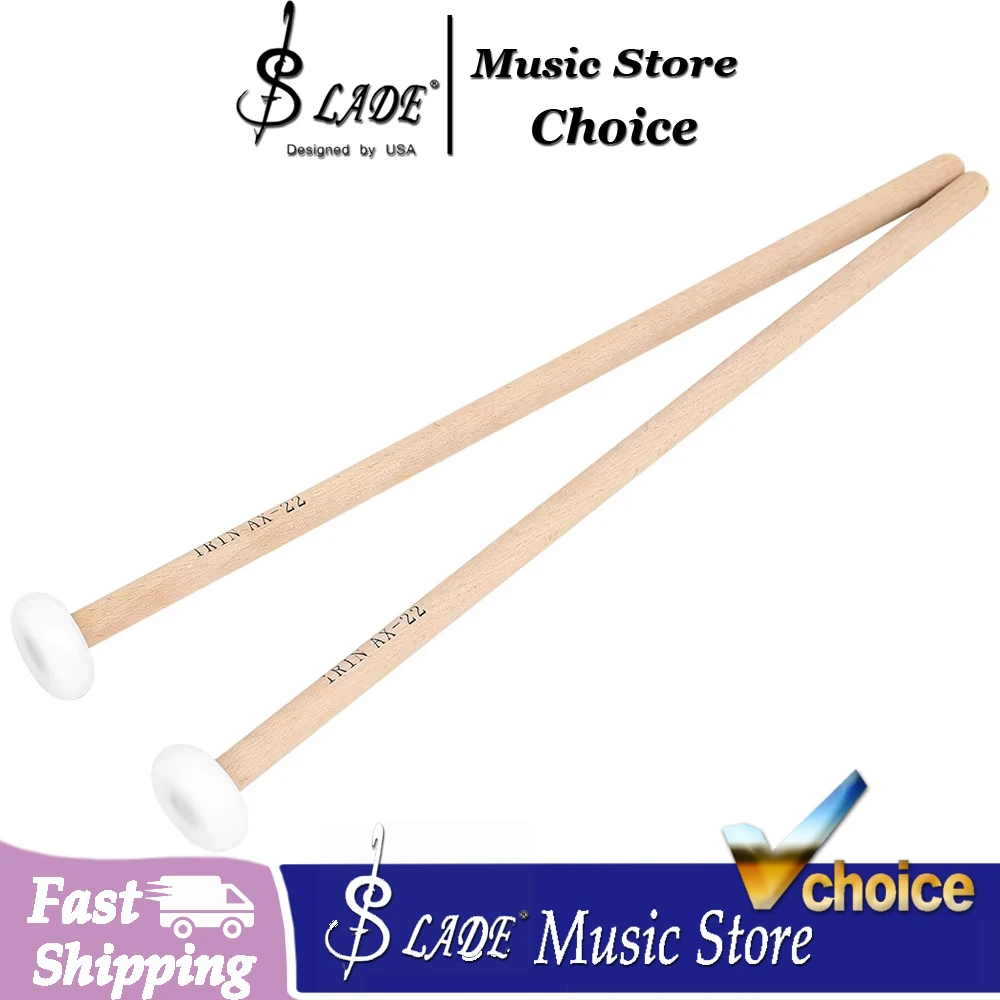 1 Pair Timpani Stick Wooden Nylon Mallets Maplewood Mallet Solid Gravity-feeling Drumsticks Percussion Instrument Accessories
