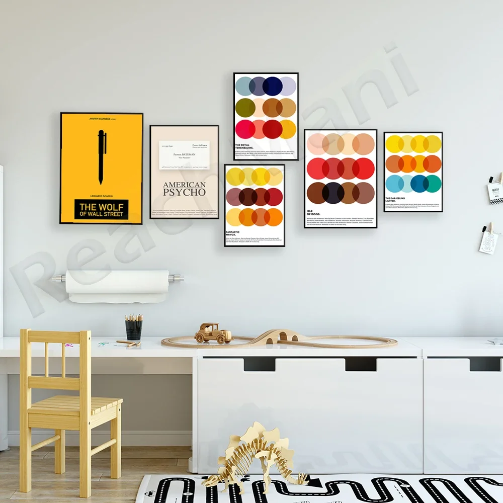 Minimalist film printing, Wall Street poster, WES ANDERSON inspired poster wall art print