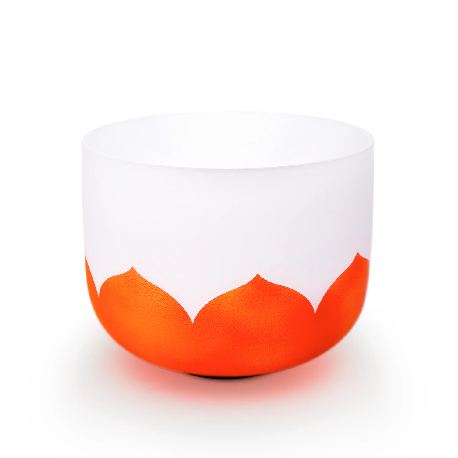 YUN QI QING YIN 11 Inch D Note Lotus Sacral Chakra Frosted Quartz Crystal Singing Bowl Yoga Meditation Sound Bath Healing Bowl