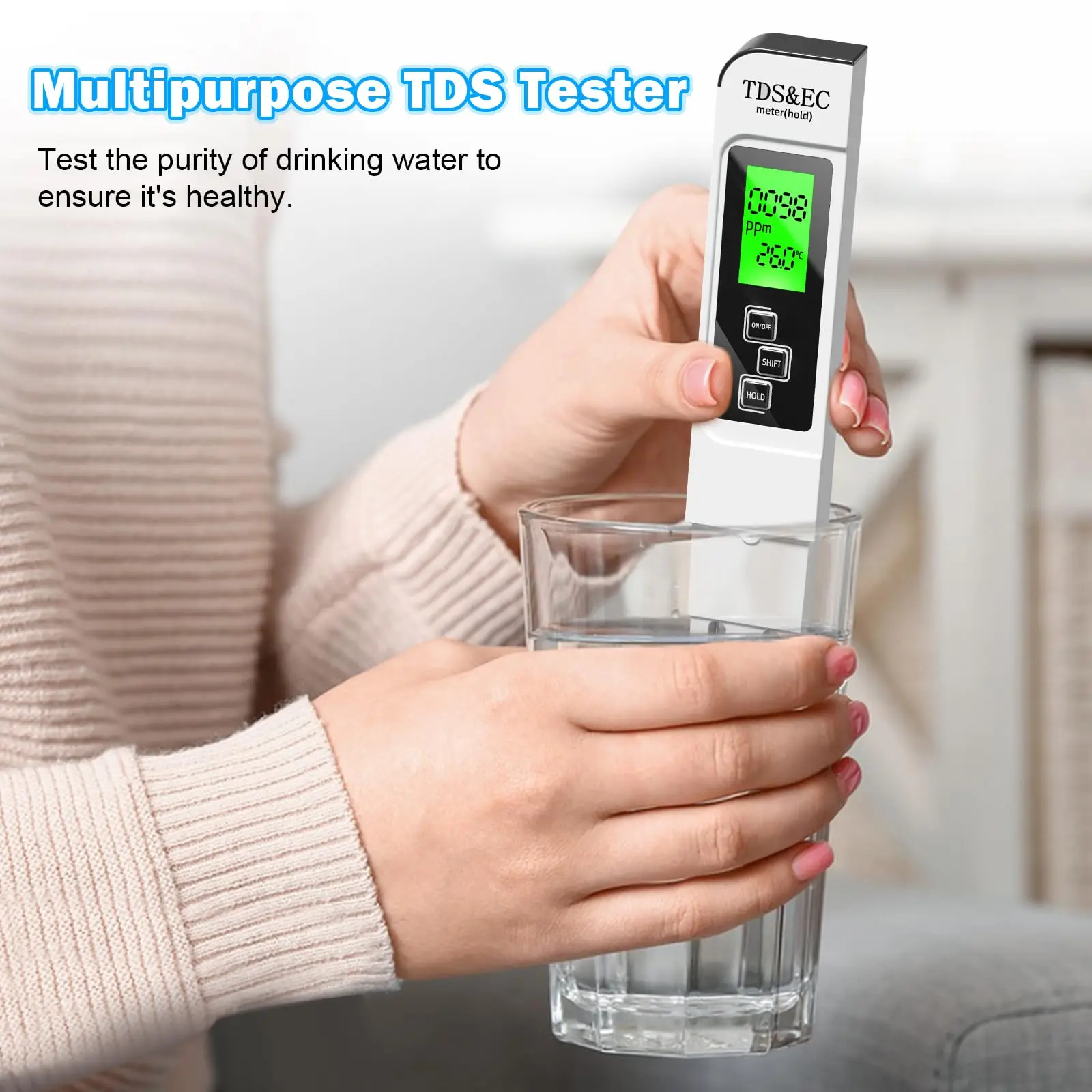 مجموعات اختبار المياه 4 في 1 لمياه الشرب - مقياس TDS TDS EC ودرجة الحرارة ( ° ج، ° F) متر، صنبور رقمي دقيق وموثوق