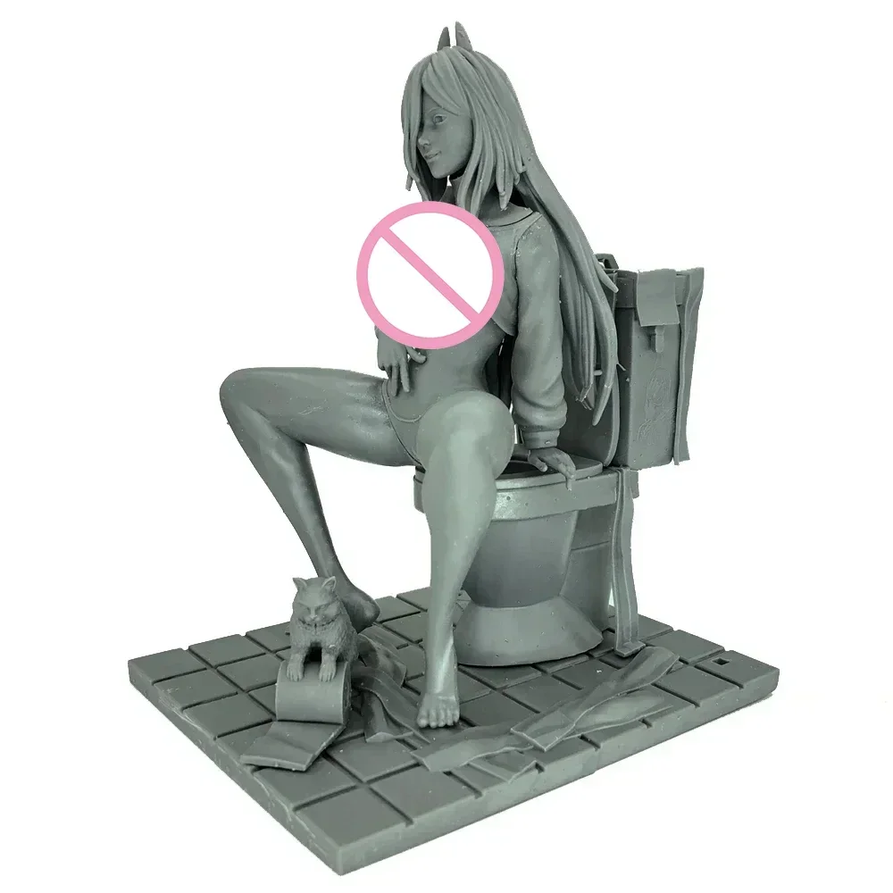 Toilet Sitting Position Girl Figure 1/18 Resin Model Kit Unpainted Plastic Model Kit A279