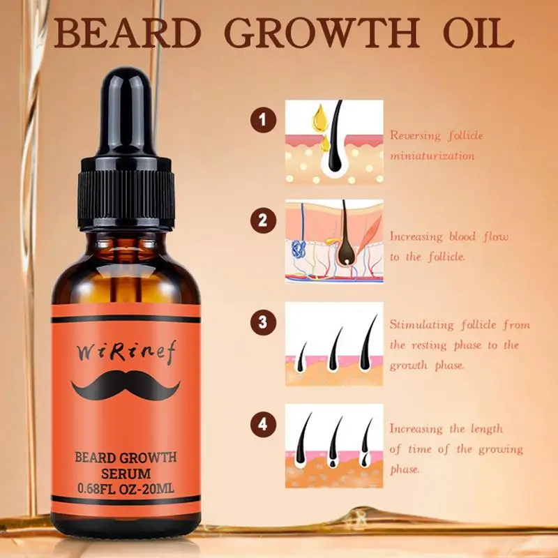 Essenza per la crescita della barba balsamo per barba olio per la crescita essenza per la crescita dei capelli per uomo cura dei capelli del viso olio per baffi ammorbidente per barba