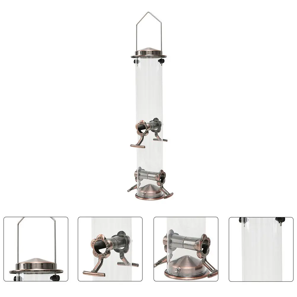 

1Pcs Metal Hanging Bird Feeder Outdoor Garden Bird Food Dispenser Premium Stainless Steel PVC Large Capacity Easy Hang Feeder