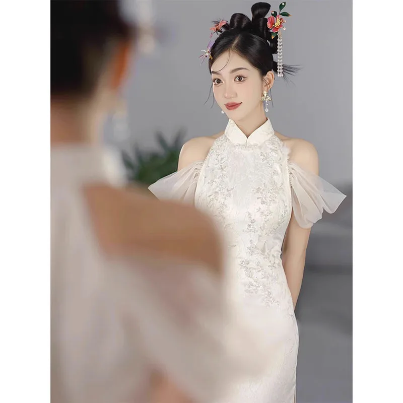 Chinese Style Morning Gowns Women's Family Visiting Shoes Bride Engagement Dress High-End Affordable Improved Cheongsam Banquet