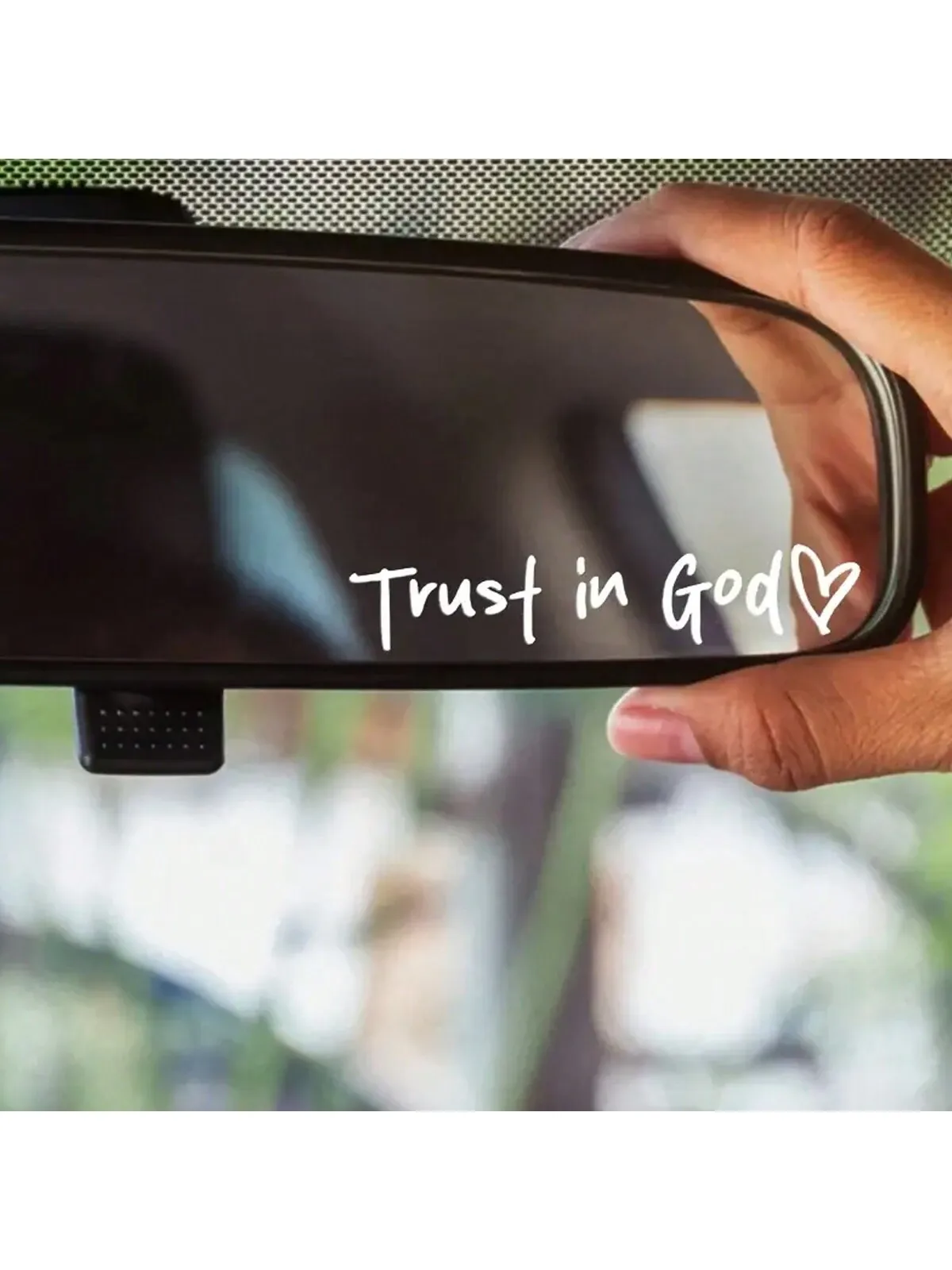 Trust in God Car Decal, Inspirational Waterproof Vinyl Sticker for Rearview Mirror