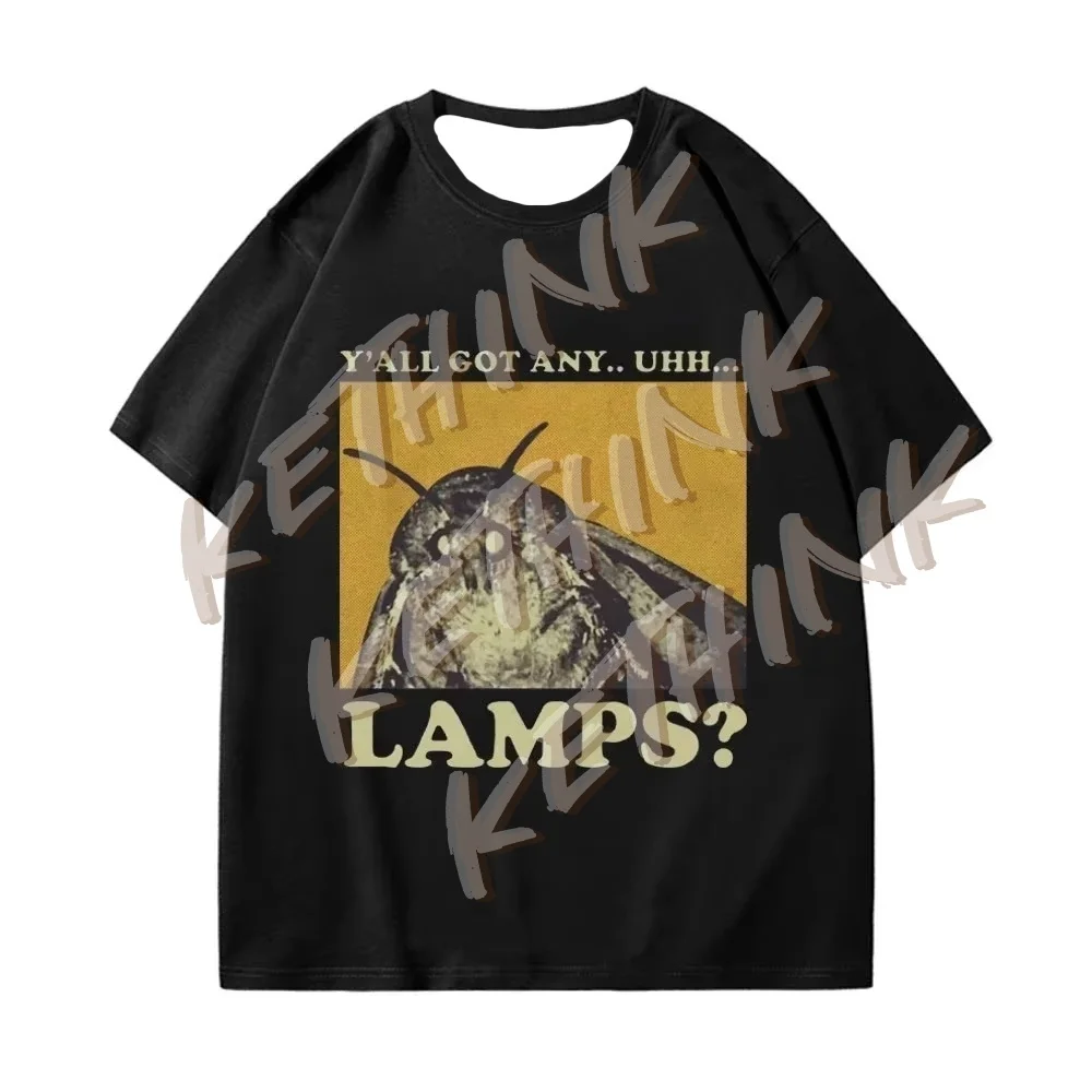 

Yall Got Any Lamps Moth Забавная футболка с мемом High Street Fashion Trend Футболки с короткими рукавами Женские повседневные винтажные футболки