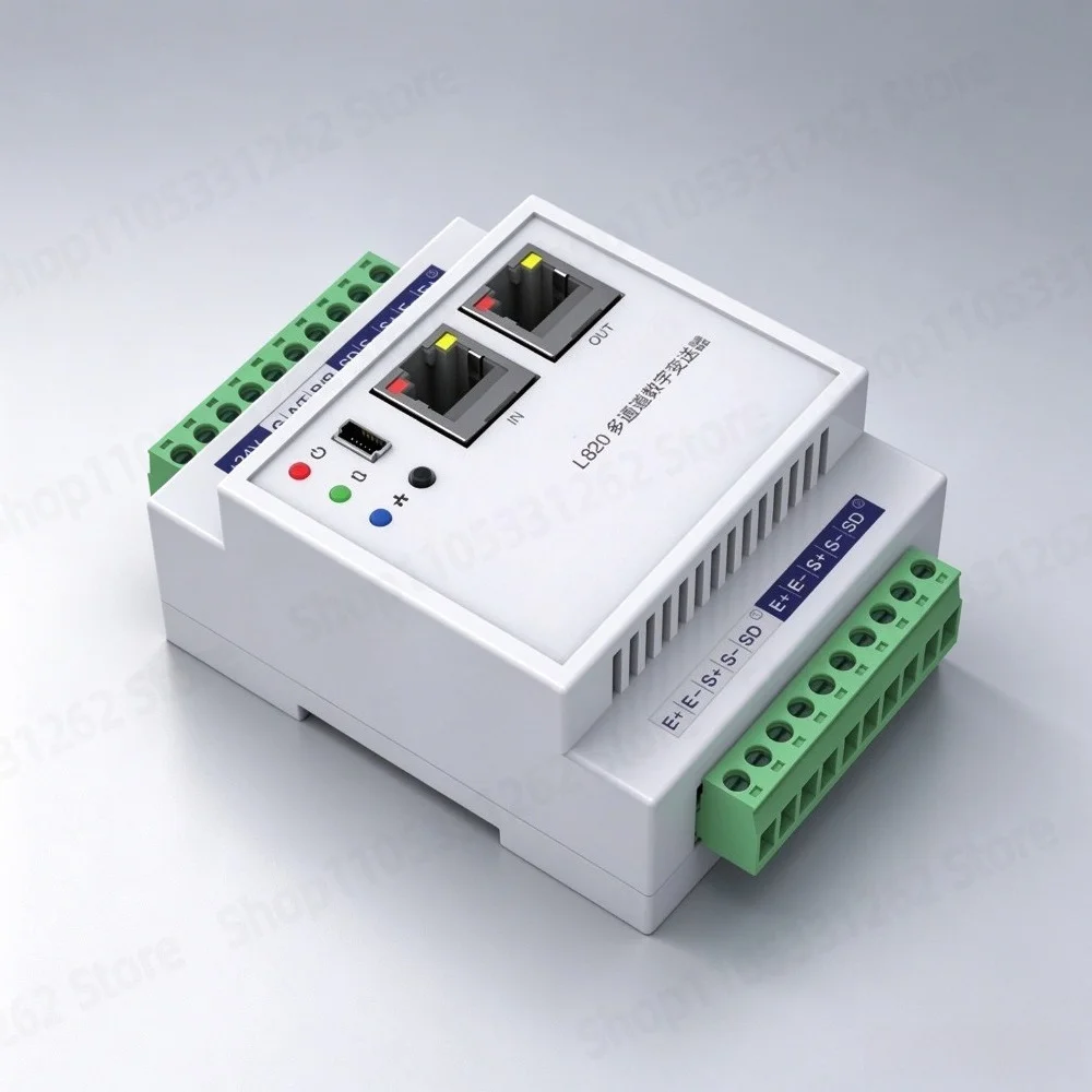 Multichannel Digital Transmitter Amplifier, RS485 EtherCAT Ethernet, 3-Channel for Strain Bridge Sensor